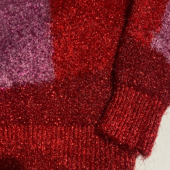 New York & Company Red and Pink Crew Neck Sweater - Picture 4 of 9